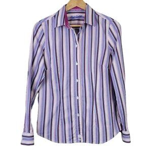 Robert Graham Striped Button Down Shirt Long Sleeve M